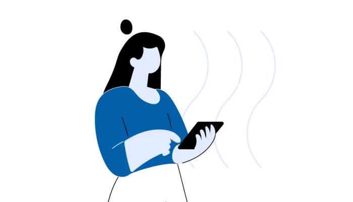 An illustration of a person using their smart phone. 