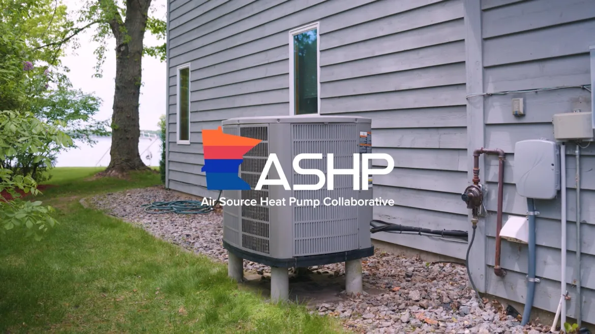 heatpump near a patch of grass