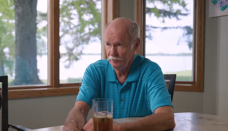 person talking at table