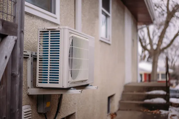 air source heat pump outside
